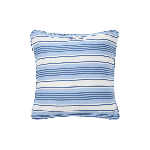 Striped Organic Cotton Twill Cushion Cover, blue/white, Lexington