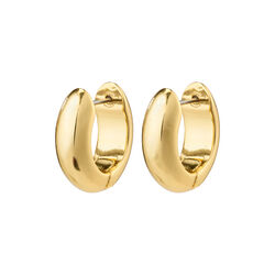 MINE Chunky Huggie hoops, gullbelagt, Pilgrim