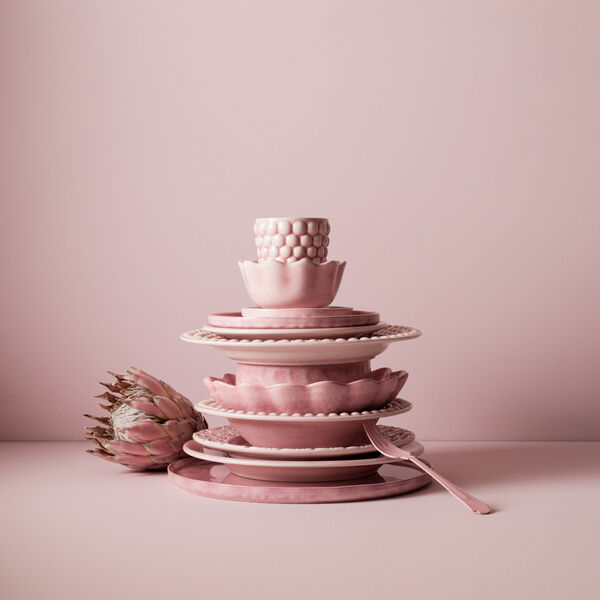 Lace tallerken 20 cm, light pink, Mateus