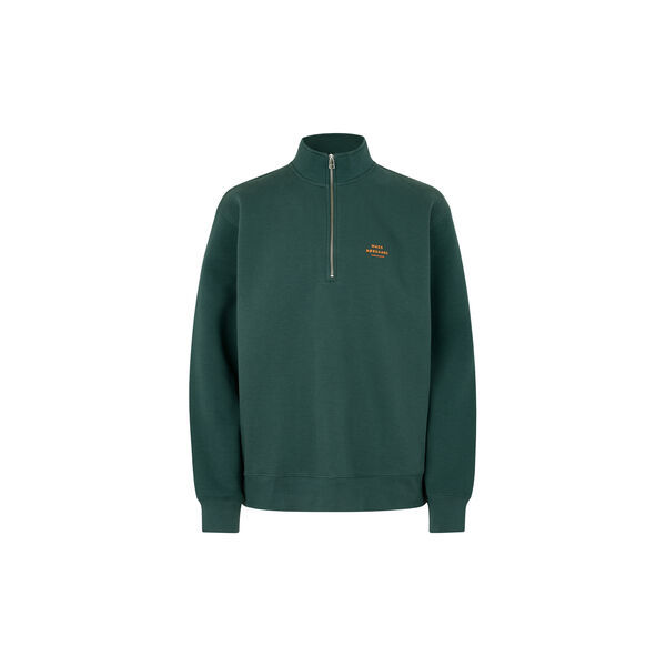 Standard Half Zip Logo Sweat, darkest spruce, Mads N&oslash;rgaard