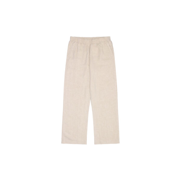 POSEY wide mid-rise linen pants - GOTS/Vegan, yarndyed - light feather gray, KnowledgeCotton Apparel 