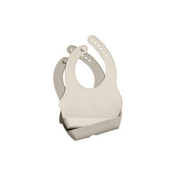 Fanto Silicone Bib Set, jetty beige, Sebra