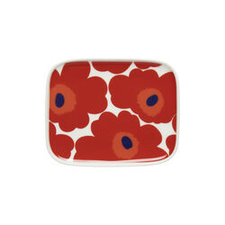 Oiva/Unikko tallerken, hvit/r&oslash;d, Marimekko