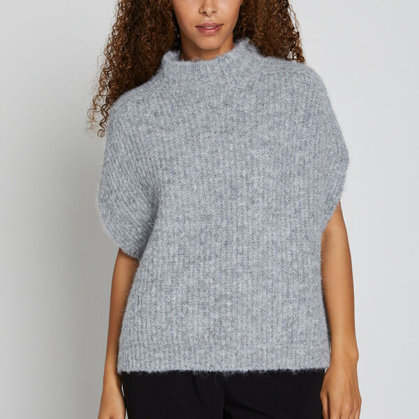 BuckeyeBBHira strikkvest, gr&aring; melange, Bruuns Bazaar