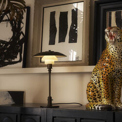 PH 3/2 Table Lamp, aged brass/opal glass, Louis Poulsen