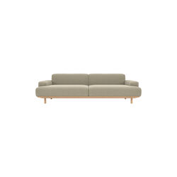 Reason 2.5 Seater Sofa, Crush Boucl&eacute; 50/natural oiled oak, Bruunmunch Furniture