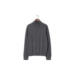 Clay, bomullsgenser med halv glidel&aring;s, m&oslash;rkegr&aring; melange, Lexington