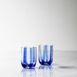 Stripe Glass 39 cl, blue stripes, Normann Copenhagen