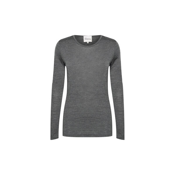 10 THE ONECK LONG SLEEVE, dark grey melange, My Essential Wardrobe