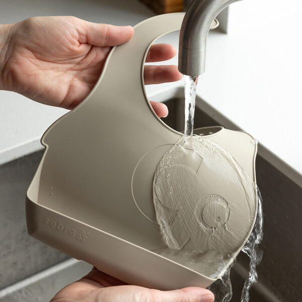 Fanto Silicone Bib Set, jetty beige, Sebra