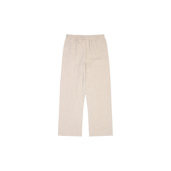 POSEY wide mid-rise linen pants - GOTS/Vegan, yarndyed - light feather gray, KnowledgeCotton Apparel 