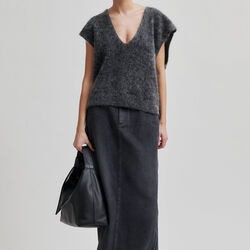 Camryn strikkvest, vulkansk aske, Second Female