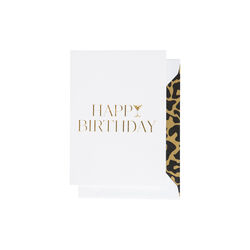 Happy Birthday Cocktail kort, hvit/gull, CARDSOME