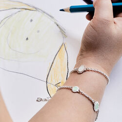 Bloom Mini Armb&aring;nd med 2 blomster, hvit perlemor, Th. Marthinsen