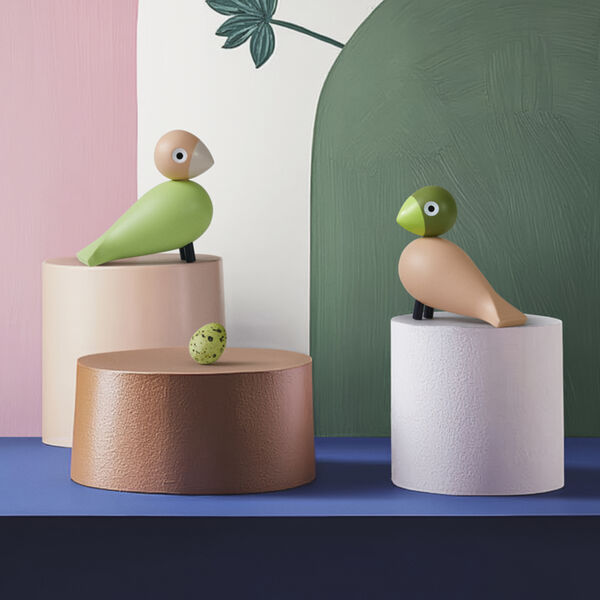 Turtelduer, lys gr&oslash;nn/rosa, Kay Bojesen Denmark