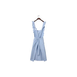 Checked Organic Cotton Oxford Apron, blue/white, Lexington
