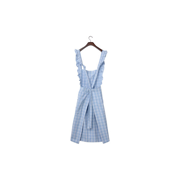 Checked Organic Cotton Oxford Apron, blue/white, Lexington