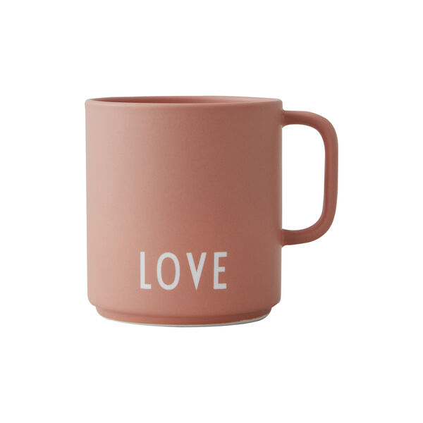 LOVE favorittkopp med hank, nude, Design Letters