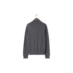 Clay, bomullsgenser med halv glidel&aring;s, m&oslash;rkegr&aring; melange, Lexington