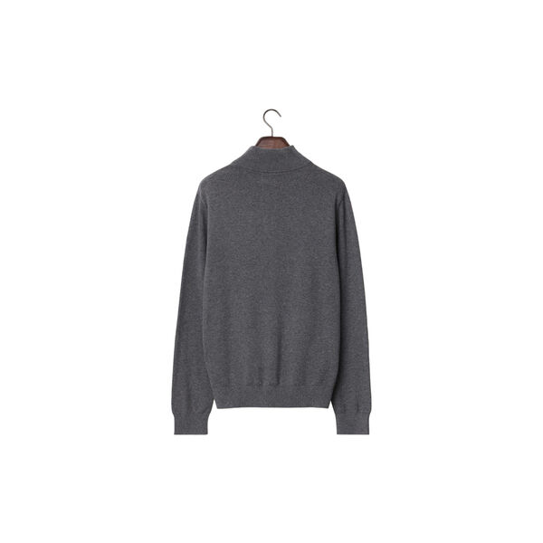 Clay, bomullsgenser med halv glidel&aring;s, m&oslash;rkegr&aring; melange, Lexington