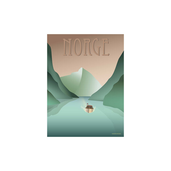 Norge Fjorden plakat, 50x70 cm, ViSSEVASSE