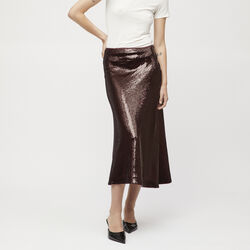 Bias Cut Sequin skirt, dark burgundy, FWSS