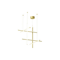 Coordinates Suspension 3 taklampe, anodized champagne, Flos