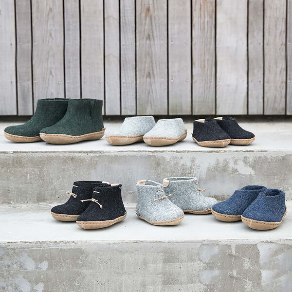 Filtsko for barn, koksgr&aring;, Glerups