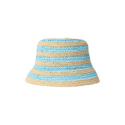 MILEY Raffia Hat, blue/creme, Bella Ballou