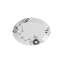 Sort Mega Riflet oval tallerken, 28 cm, Royal Copenhagen