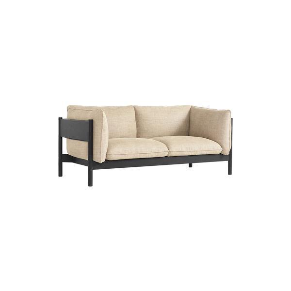 Arbour 2 seter sofa, dark beige/black, HAY