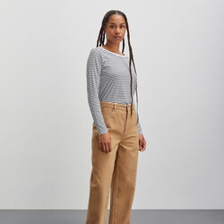 Soft Single Silke Tee LS, black/snow white, Mads N&oslash;rgaard