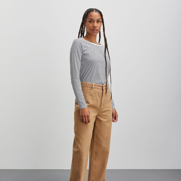 Soft Single Silke Tee LS, black/snow white, Mads N&oslash;rgaard