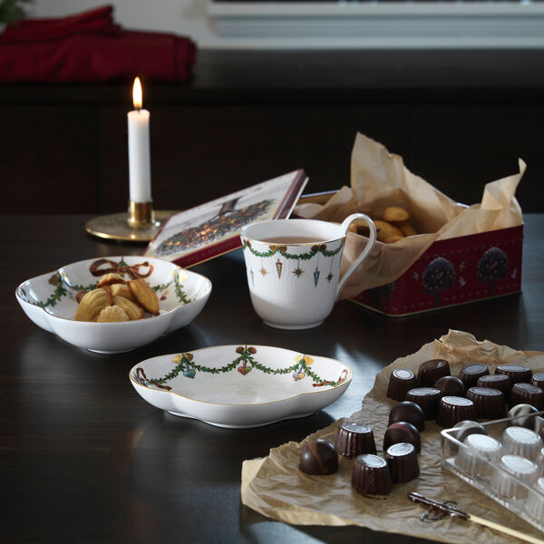 Stjerne Riflet Jul fat, 22 cm, Royal Copenhagen