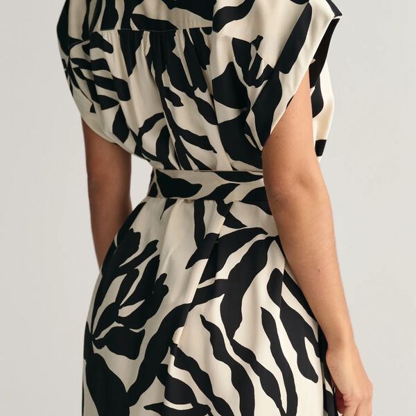 Palm Print Short Sleeve Dress, soft oat, Gant