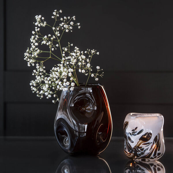 After Rain vase/lykt medium, brun, Magnor