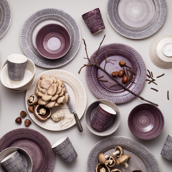 Stripes tallerken 20 cm, grey, Mateus