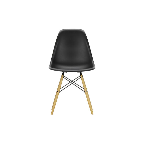 Eames DSW stol, deep black/golden maple, Vitra 