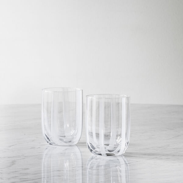 Stripe Glass 39 cl, white stripes, Normann Copenhagen