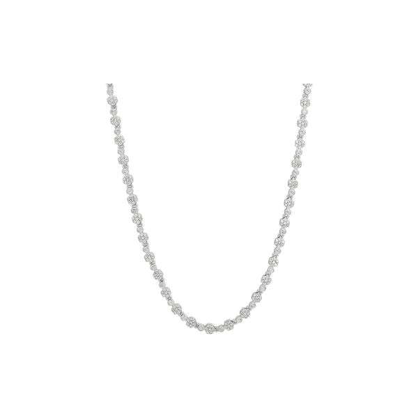 Hex Pave Disc halskjede, s&oslash;lv, Luv Aj