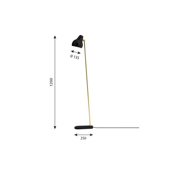 VL38 gulvlampe, sort, Louis Poulsen