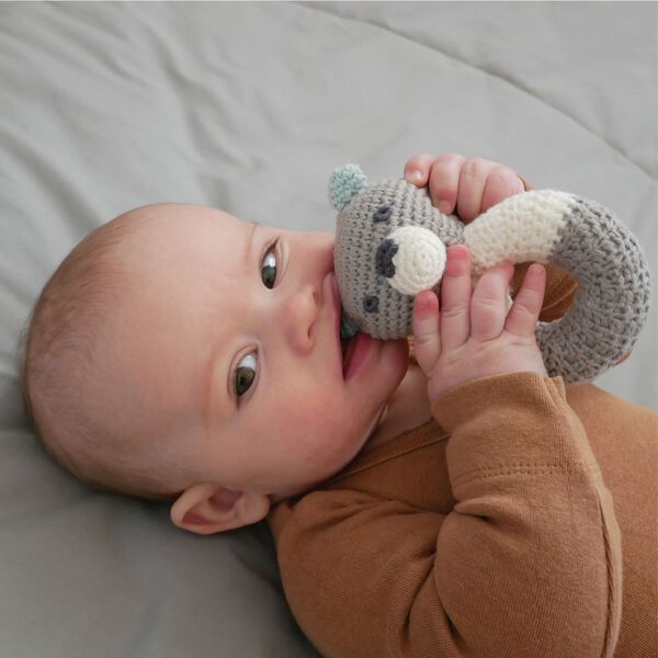 Oline bamse rangle, white/grey/blue, Franck & Fischer