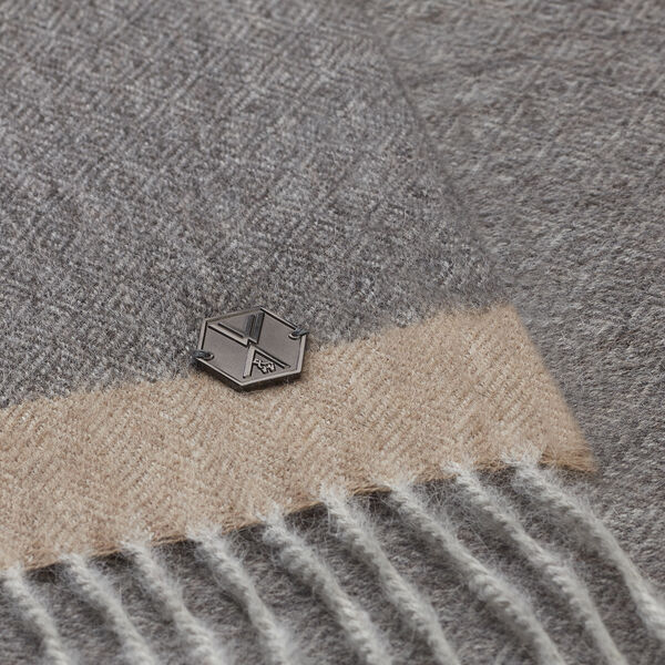 MERIMA pledd, grey / light grey, WEICH Couture Alpaca