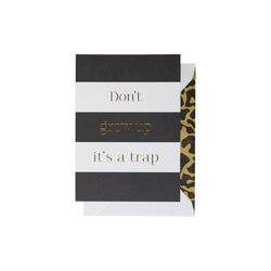 Don't Grow Up It's A Trap kort, hvit/svart/gull, CARDSOME