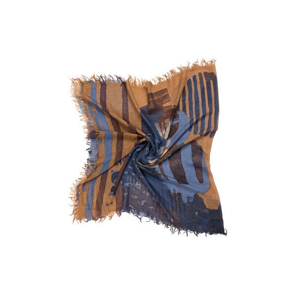 HANDMARKS skjerf, camel/blue, Bella Ballou