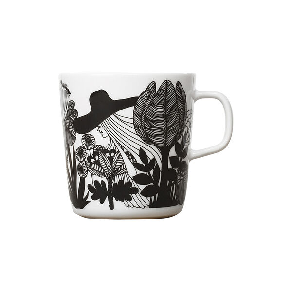 Oiva/Siirtolapuutarha krus, hvit/sort/pink, Marimekko