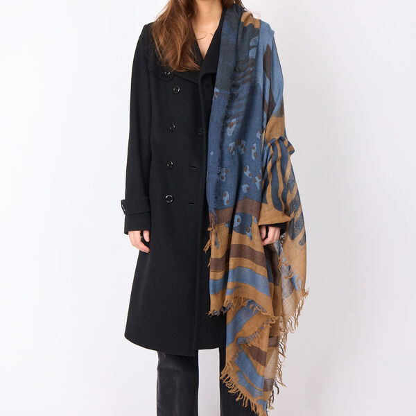 HANDMARKS skjerf, camel/blue, Bella Ballou