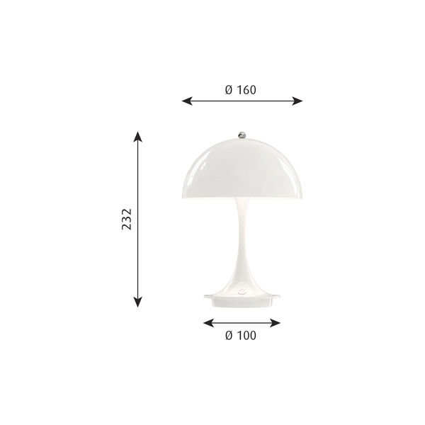 Panthella Portable Metal, hvit, Louis Poulsen