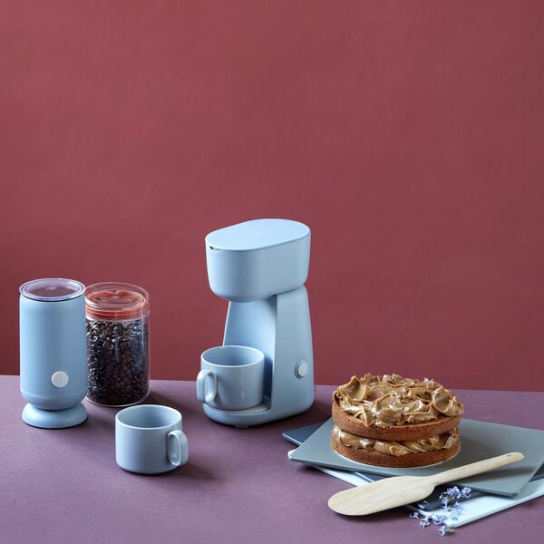 FOODIE single cup kaffemaskin, lys bl&aring;, RIG-TIG