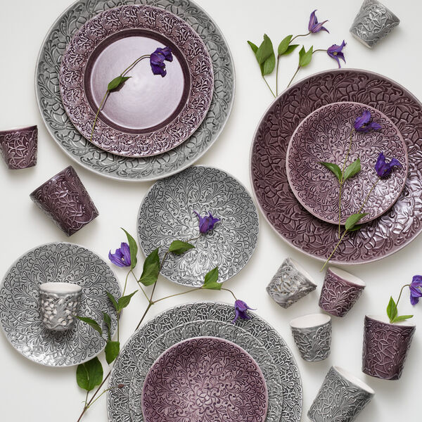 Lace tallerken 20 cm, grey, Mateus